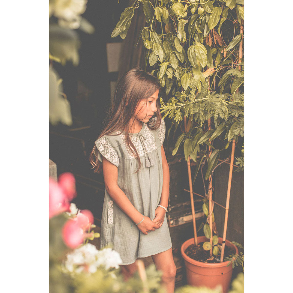 Louis Louise Light Green Embroidered Maddie Dress