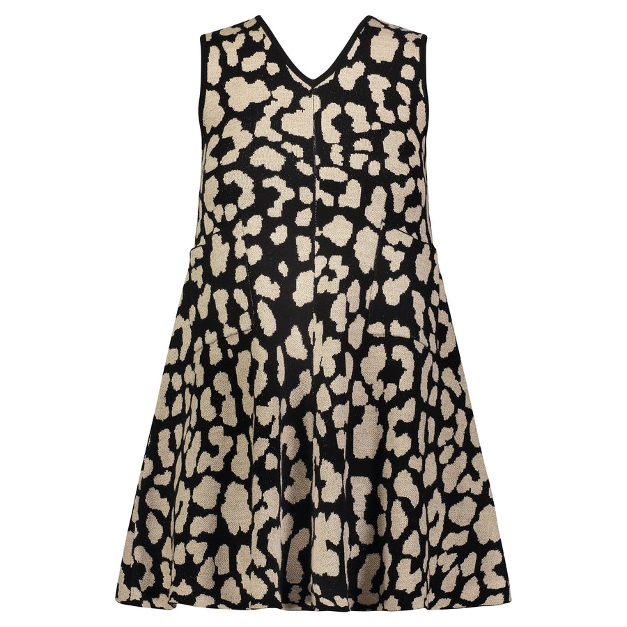 Mun Leopard Metallic V-neck Jumper