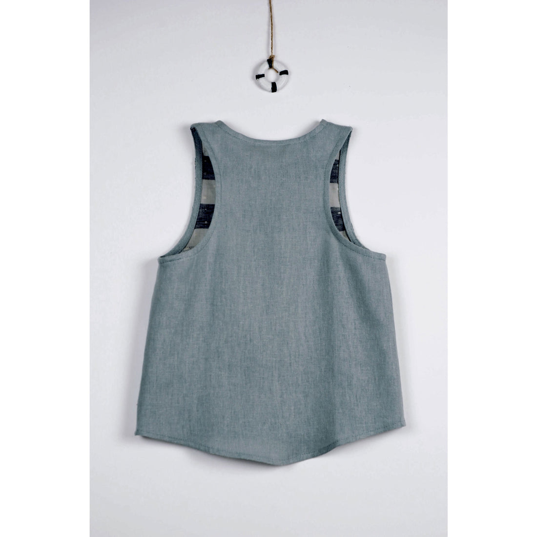 Popelin Blue Sleeveless Shirt