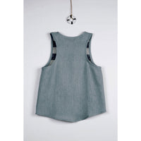 Popelin Blue Sleeveless Shirt