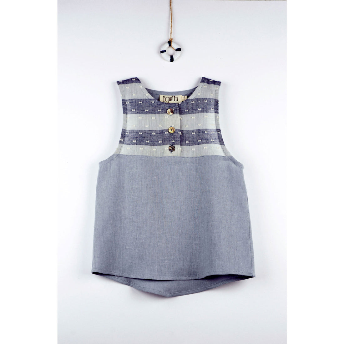 Popelin Blue Sleeveless Shirt
