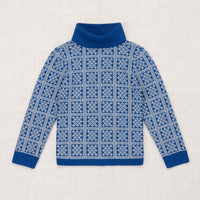 Misha and Puff Izzy Turtleneck  - Blueberry Vintage Grid
