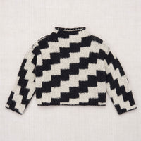 Misha and Puff Boucle Pullover  - Licorice Ziggy