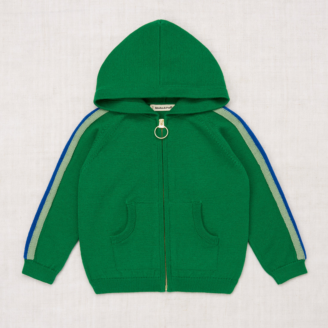 Misha and Puff Track Zip Hoodie  - Bottle Green