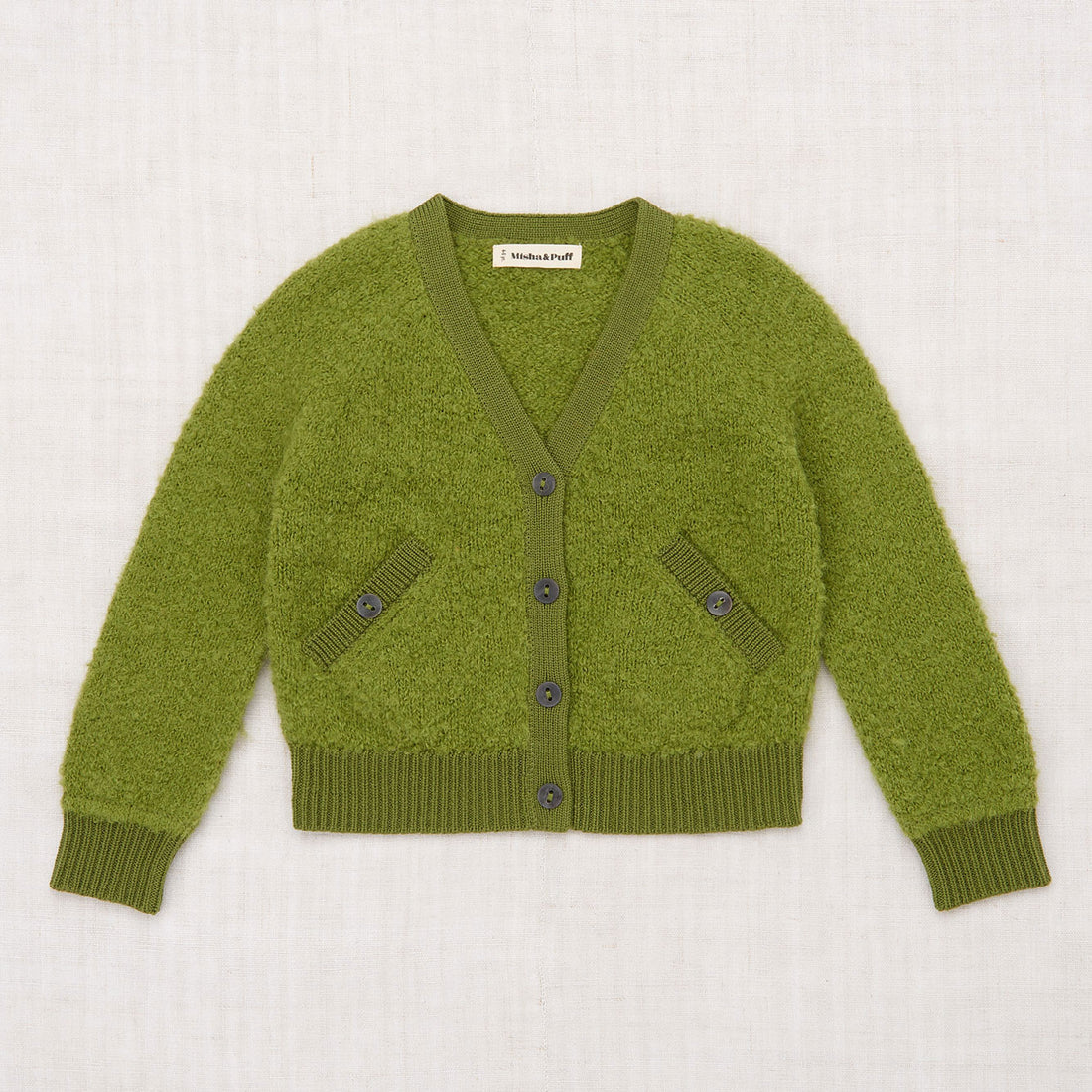 Misha and Puff Boucle Everyday Cardigan - Basil