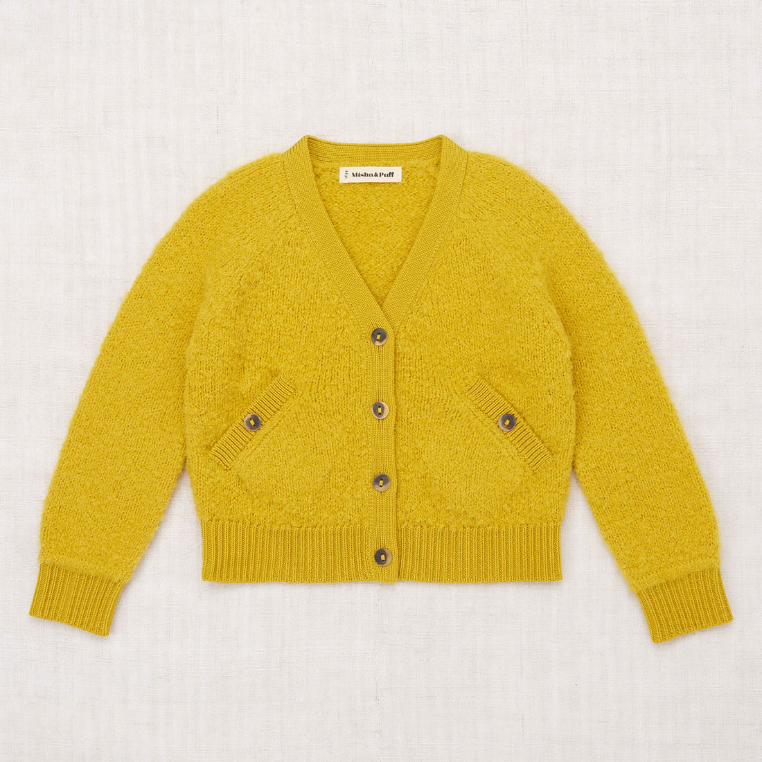 Misha and Puff Boucle Everyday Cardigan - Citron