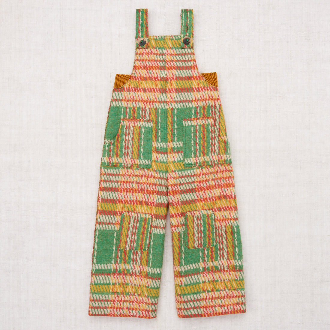 Misha and Puff Boiled Wool Overall  - Bottle Green Kitchen Plaid