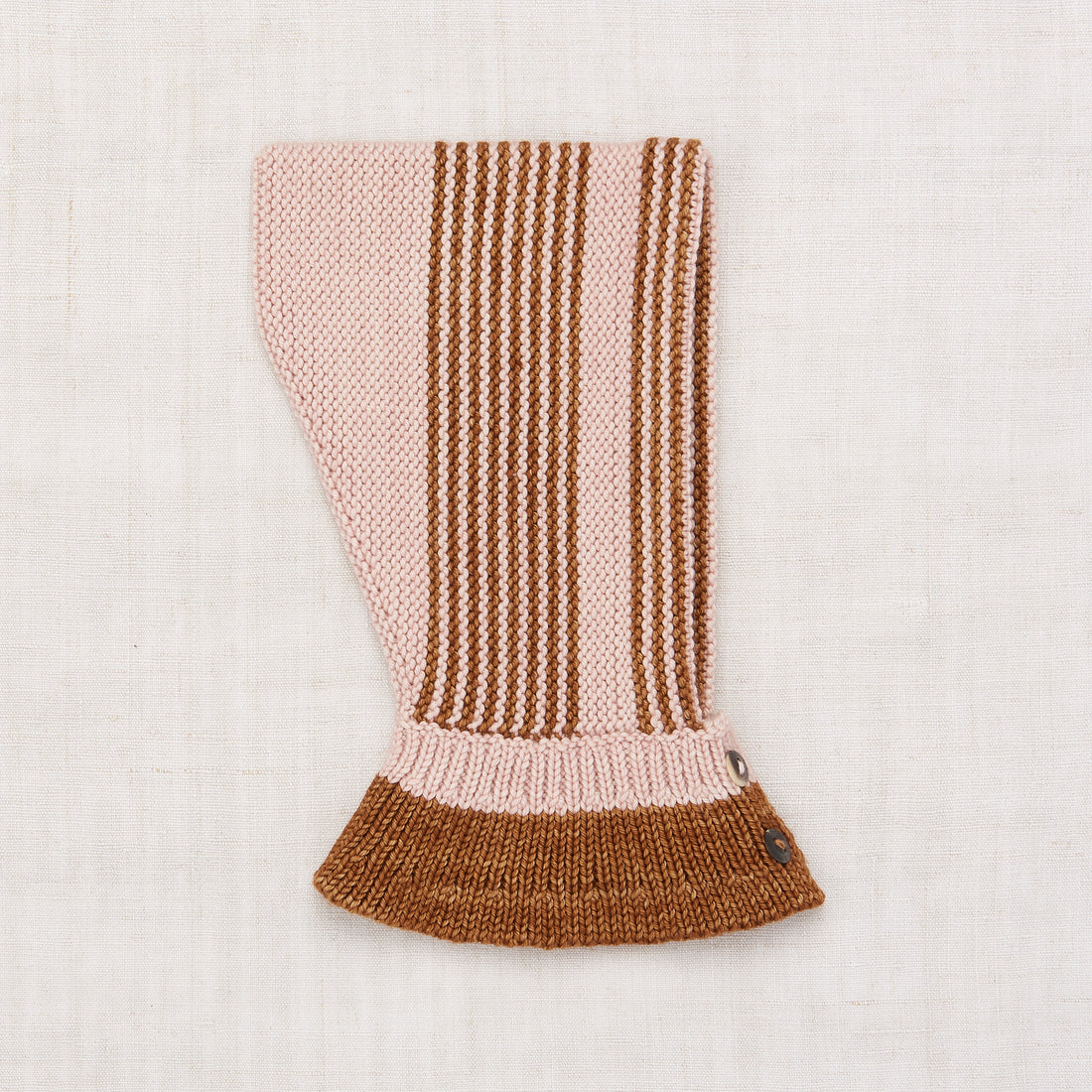 Misha and Puff Garter Stripe Hood  - Rosette