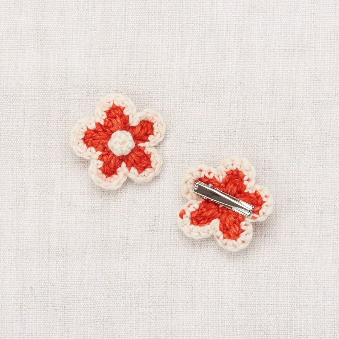Misha and Puff Medium  Flower Clip Set - Red Flame