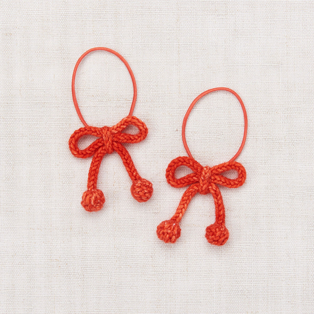 Misha and Puff Popcorn Bow  Elastic Set kids- - Red Flame