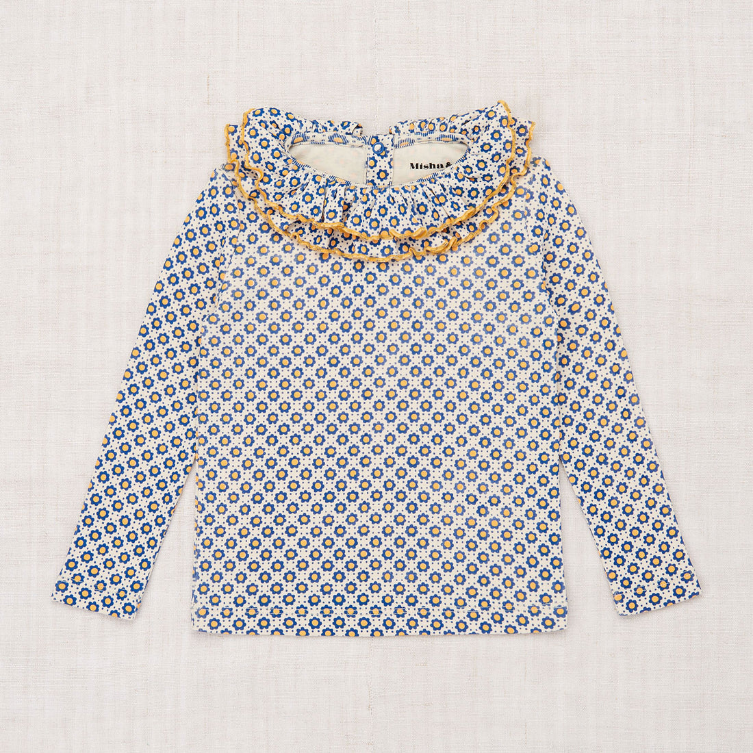 Misha and Puff Sweetheart Shirt  - Blueberry Flower Dot Print