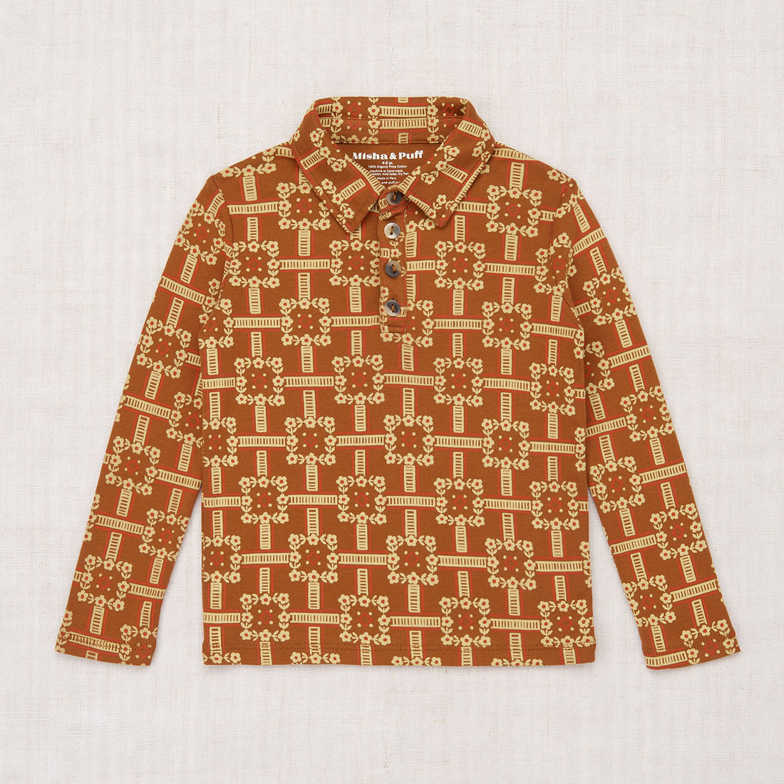 Misha and Puff Long Sleeve Polo  - Acorn Railroad