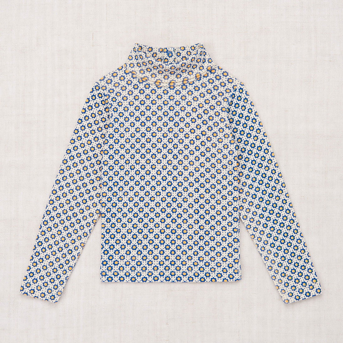 Misha and Puff Turtleneck  - Blueberry Flower Dot Print