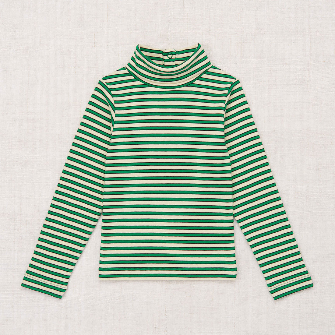 Misha and Puff Turtleneck  - Bottle Green Stripe