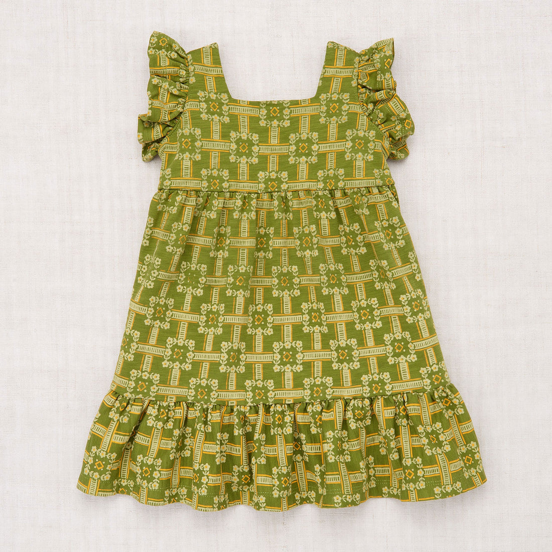Misha and Puff Ruffle Sleeve Dress  - Basil Railroad