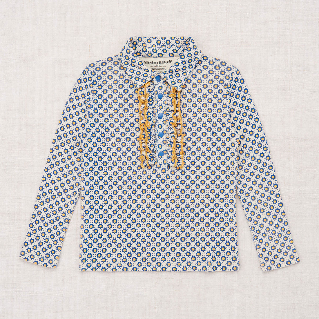Misha and Puff Beau Shirt  - Blueberry Flower Dot Print