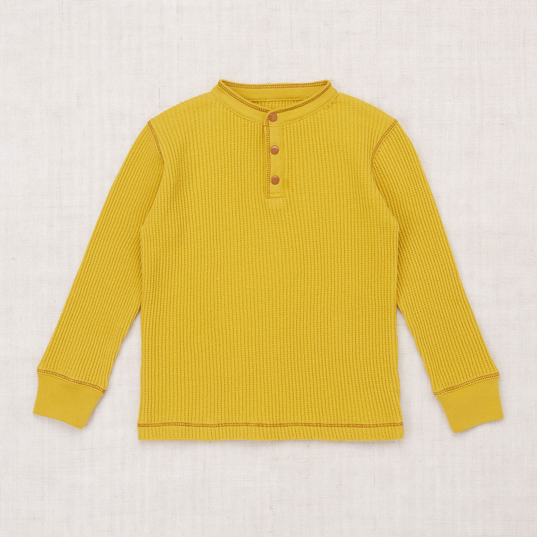 Misha and Puff Waffle Henley  - Citron