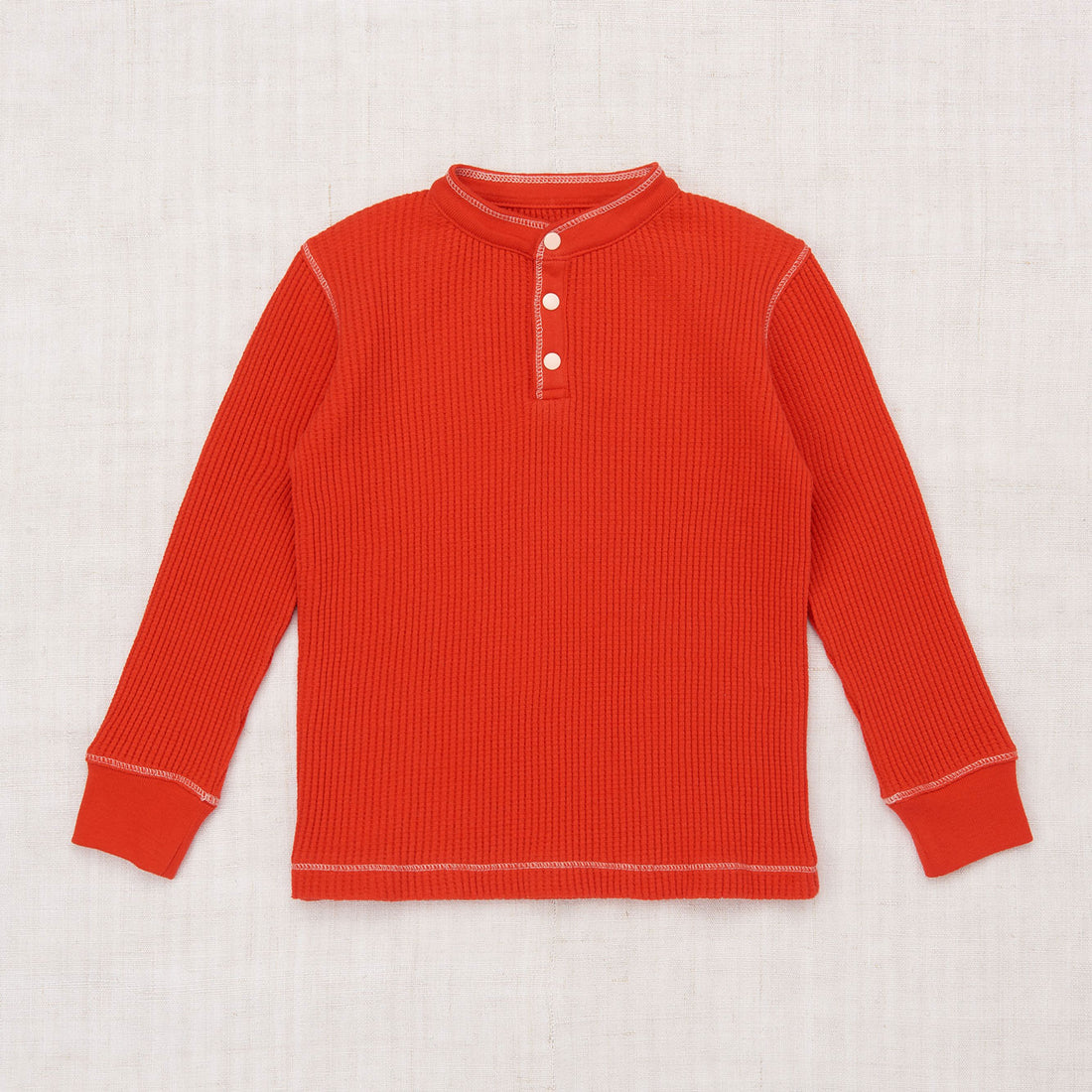 Misha and Puff Waffle Henley  - Red Flame