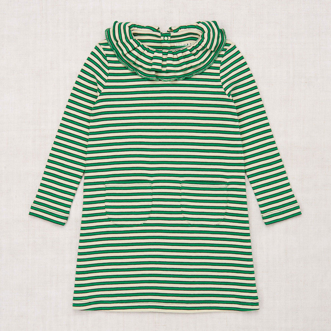 Misha and Puff Sweetheart Dress  - Bottle Green Stripe