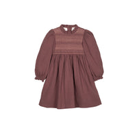 Mipounet Aubergine Smocked Muslin Dress