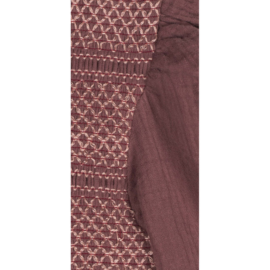 Mipounet Aubergine Smocked Muslin Dress