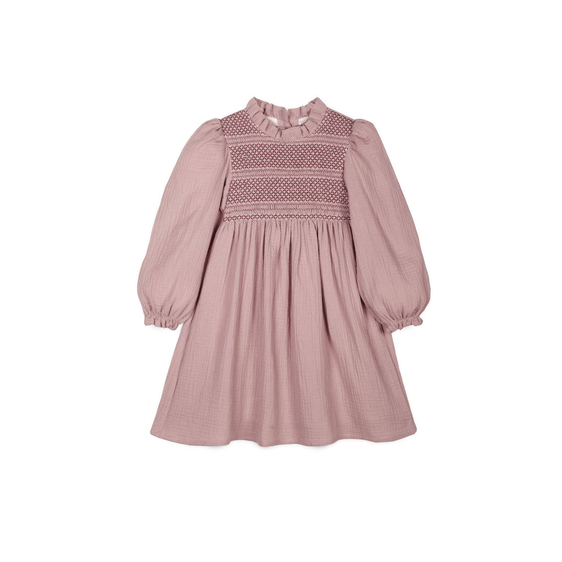 Mipounet Pink Sand Smocked Muslin Dress
