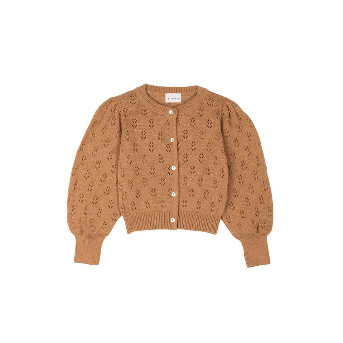 Mipounet Caramel Wool Openwork Jacket