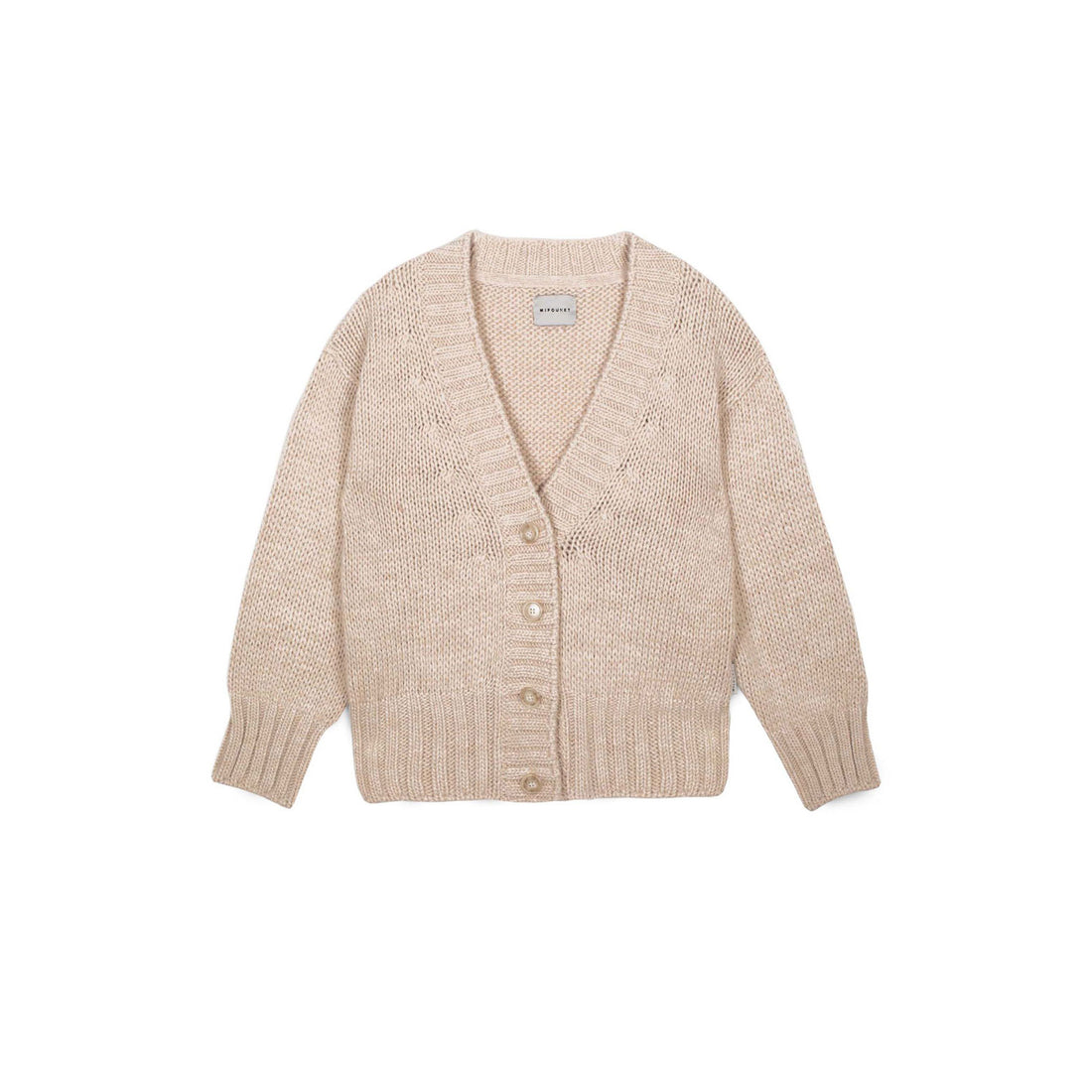Mipounet Beige Oversized Knit Cardigan