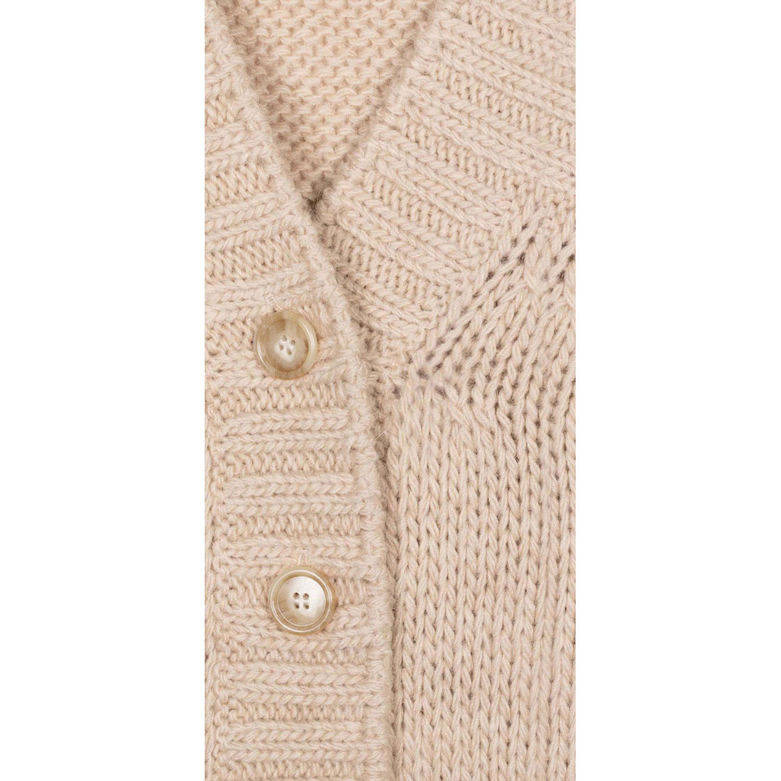 Mipounet Beige Oversized Knit Cardigan