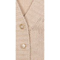Mipounet Beige Oversized Knit Cardigan