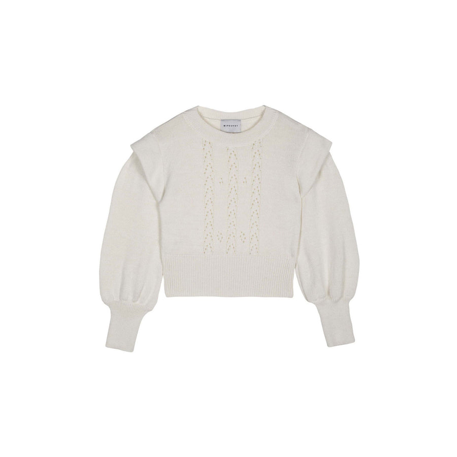 Mipounet Cream Wool Openwork Sweater