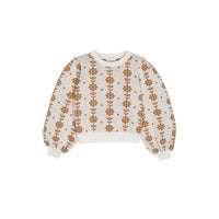 Mipounet Cream/Camel Wool Braided Flower Sweater
