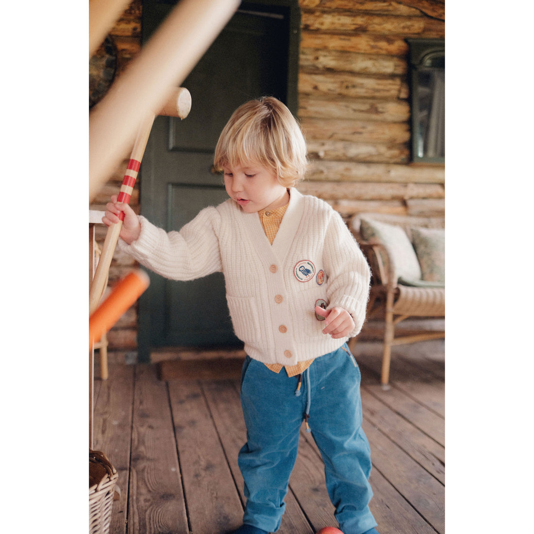 Louise Misha Cream Polo Cardigan
