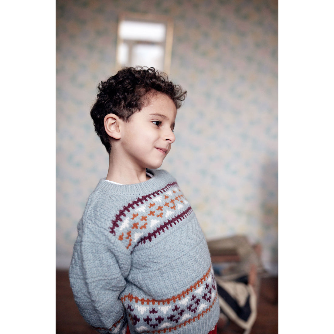 Louise Misha Dark Cloud Cosmo Jacquard Sweater
