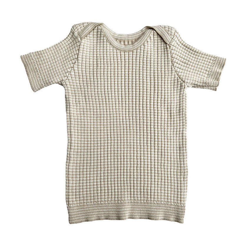 Mabli Sand Haze Skinny Short Sleeve Sweater