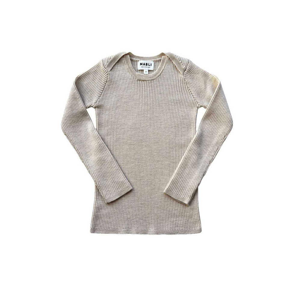 Mabli Almond Skinny Rib Sylfaen Sweater
