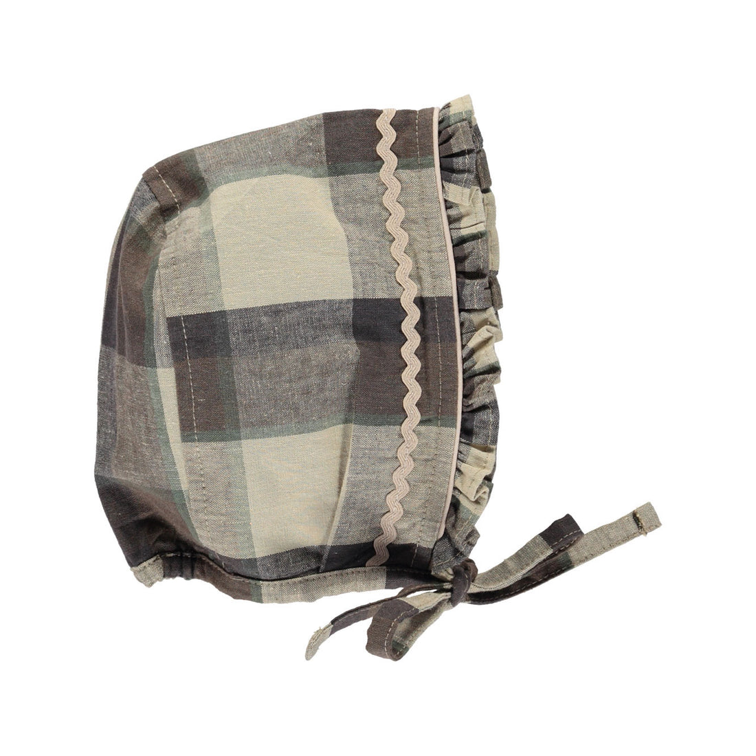 Bebe Organic Moss Plaid Magda Bonnet