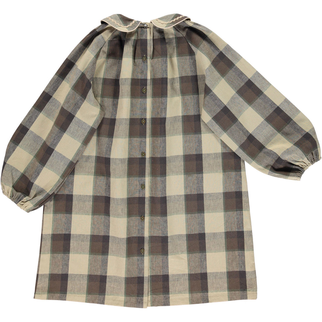 Bebe Organic Moss Plaid Magda Dress