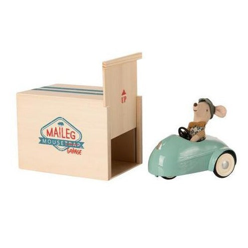 Maileg Mouse Car With Garage - Blue