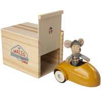 Maileg Mouse Car With Garage - Yellow