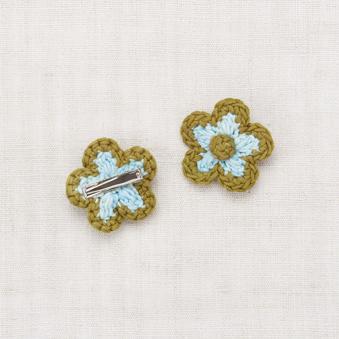 Misha and Puff Tarragon Medium Flower Clip Set