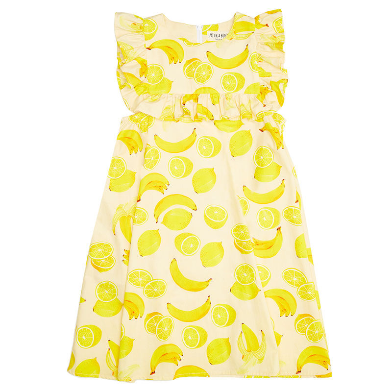 Milk & Biscuits Lemon + Banana Ruffle Yolk Dress