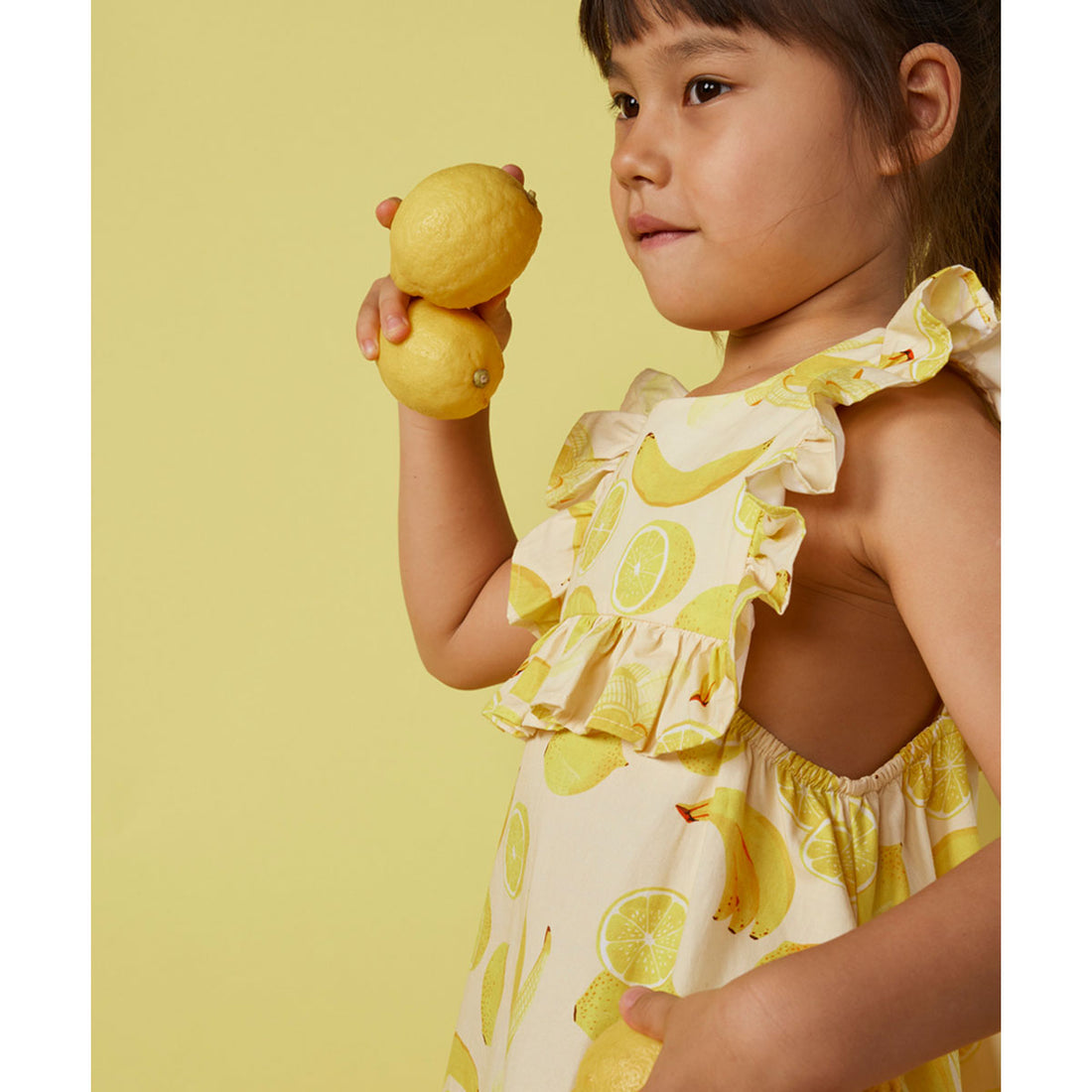 Milk & Biscuits Lemon + Banana Ruffle Yolk Dress