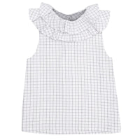 Milk & Biscuits Grid Pierrot Collar Top
