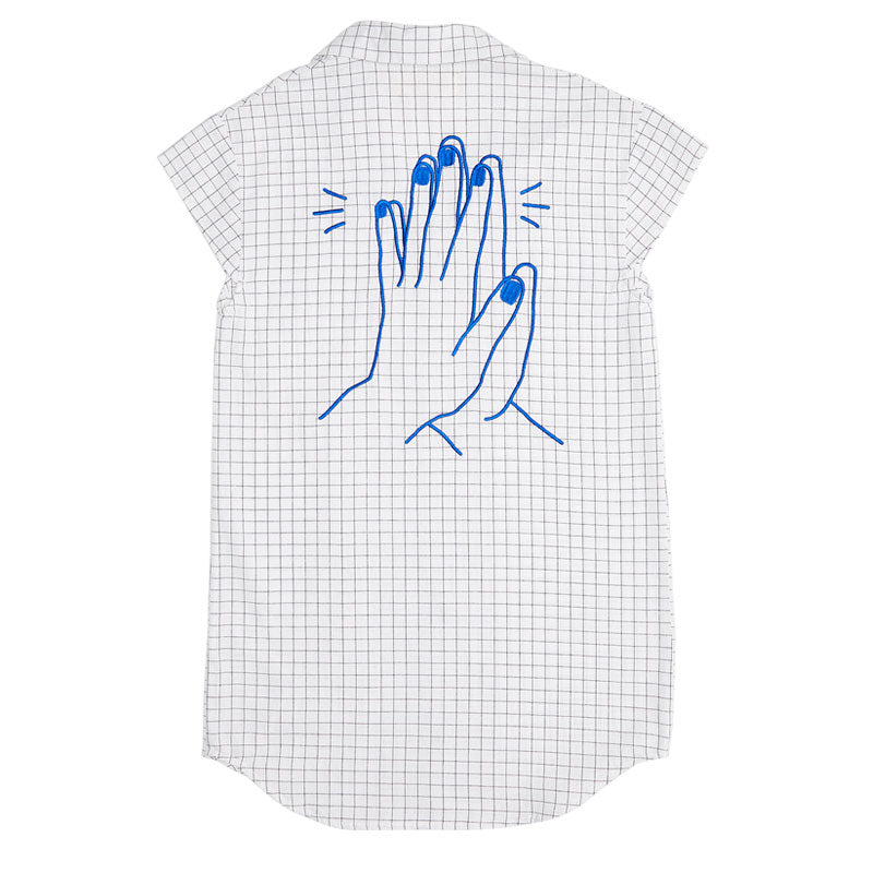 Milk & Biscuits High Five Embroidered Shirt Dress