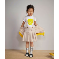 Milk & Biscuits Beige Pleated Suspender Skirt