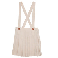 Milk & Biscuits Beige Pleated Suspender Skirt
