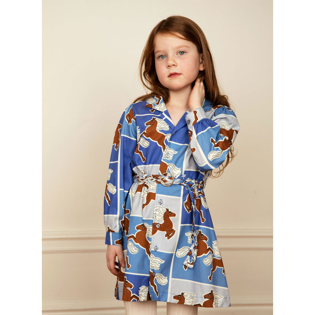 Mini Rodini Blue Horses Woven Dress