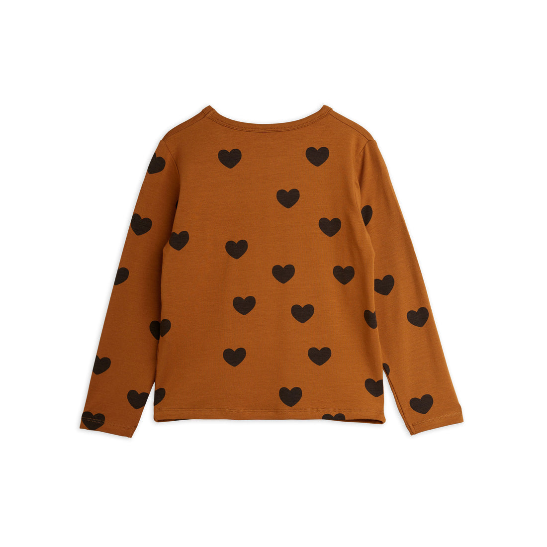 Mini Rodini Brown Basic Hearts Ls Tee Tencel