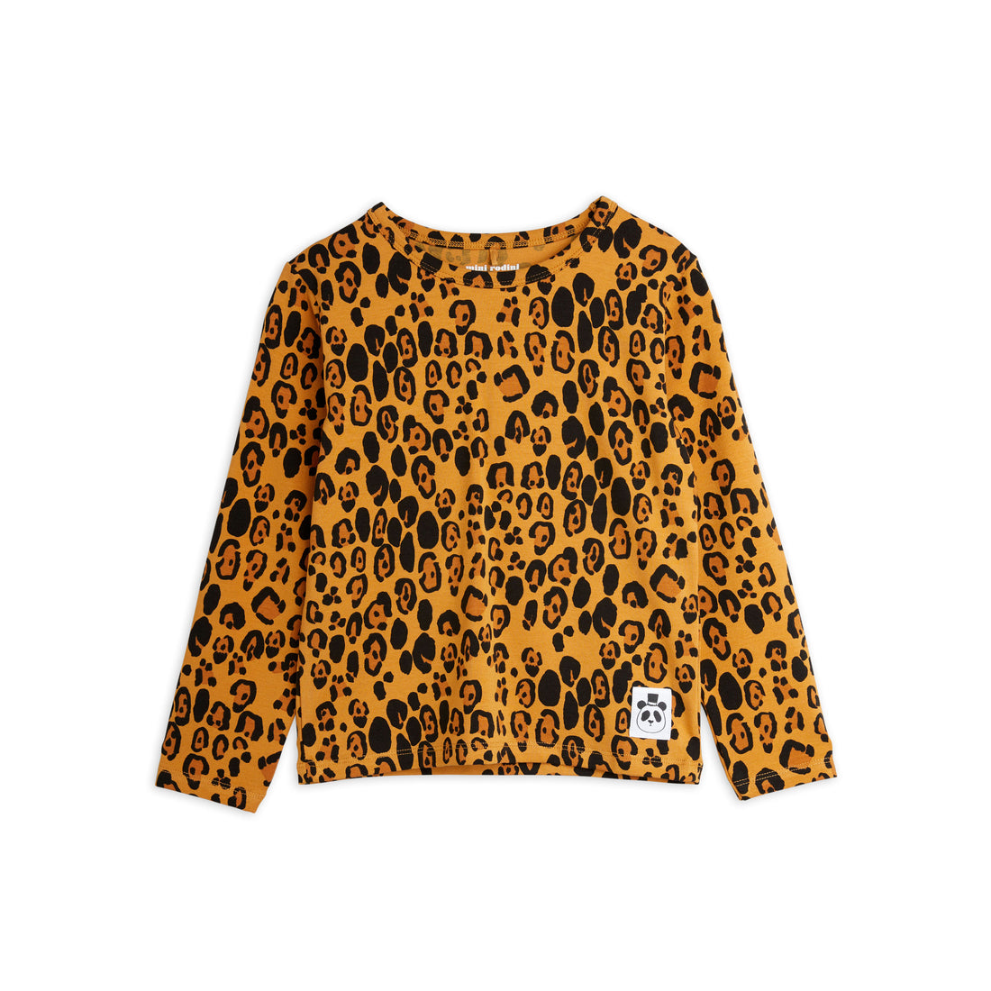 Mini Rodini Beige Basic Leopard Ls Tee Tencel